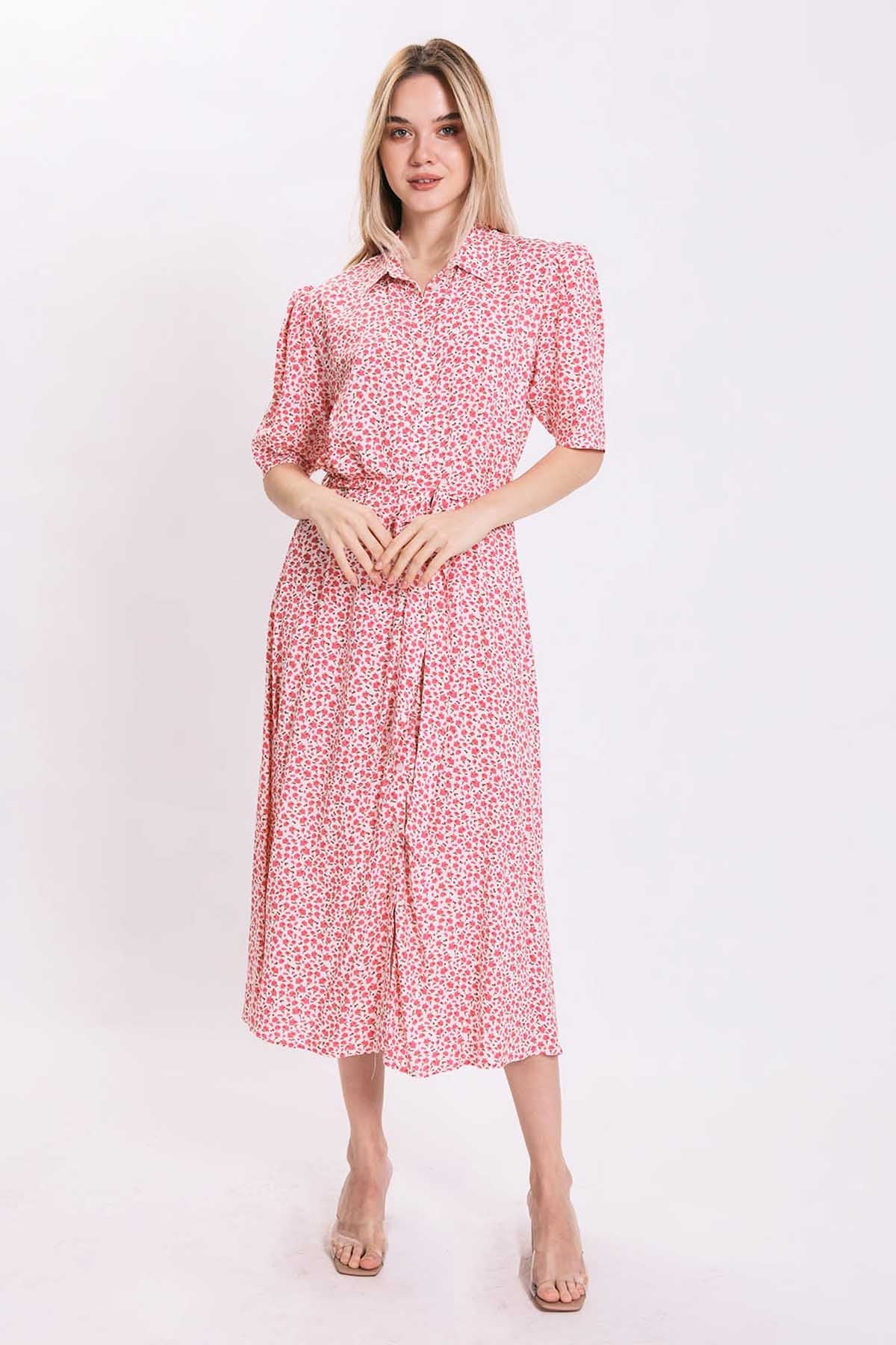 LONG VISON DRESS WITH FRONT BUTTON
