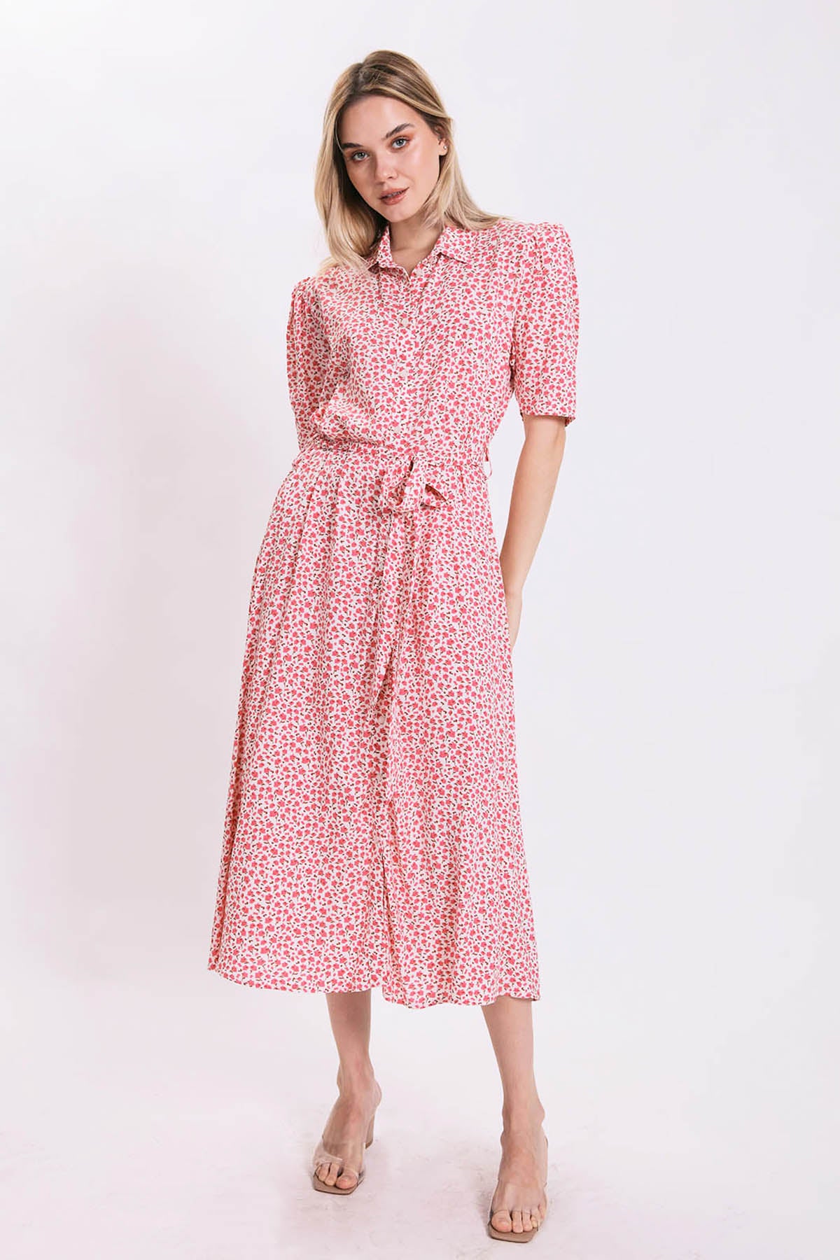 LONG VISON DRESS WITH FRONT BUTTON