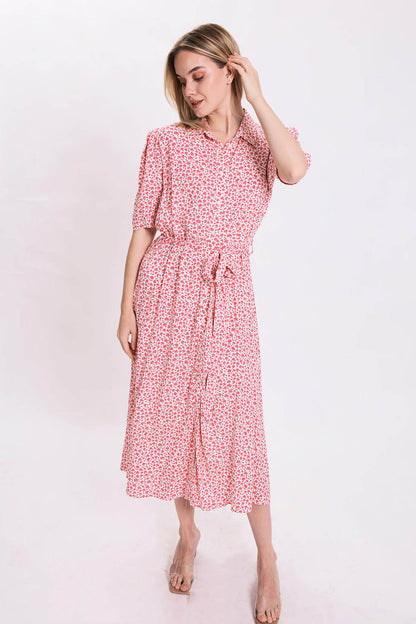 LONG VISON DRESS WITH FRONT BUTTON