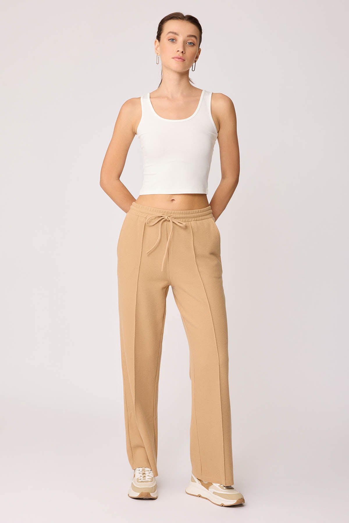 FRONT-STITCHED LOOSE TRACKSUIT TROUSERS