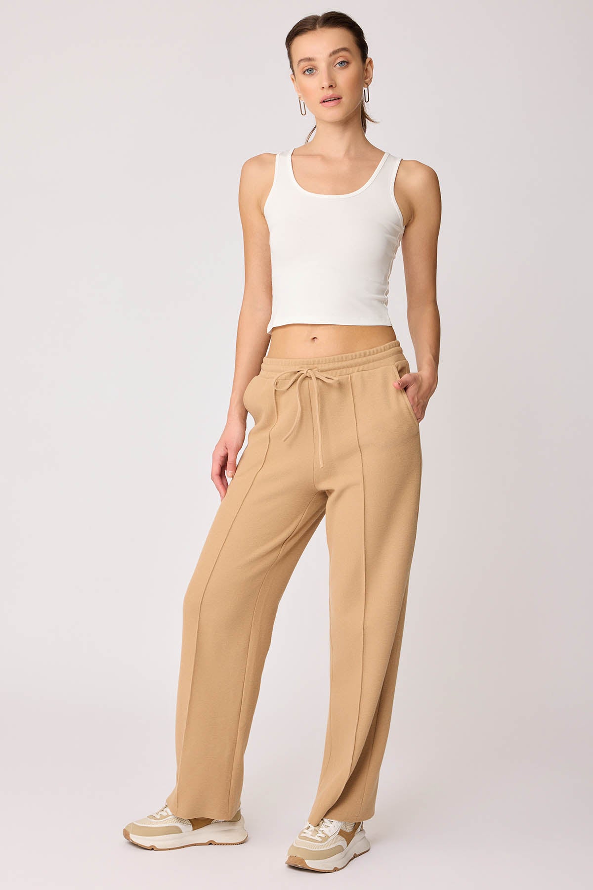 FRONT-STITCHED LOOSE TRACKSUIT TROUSERS