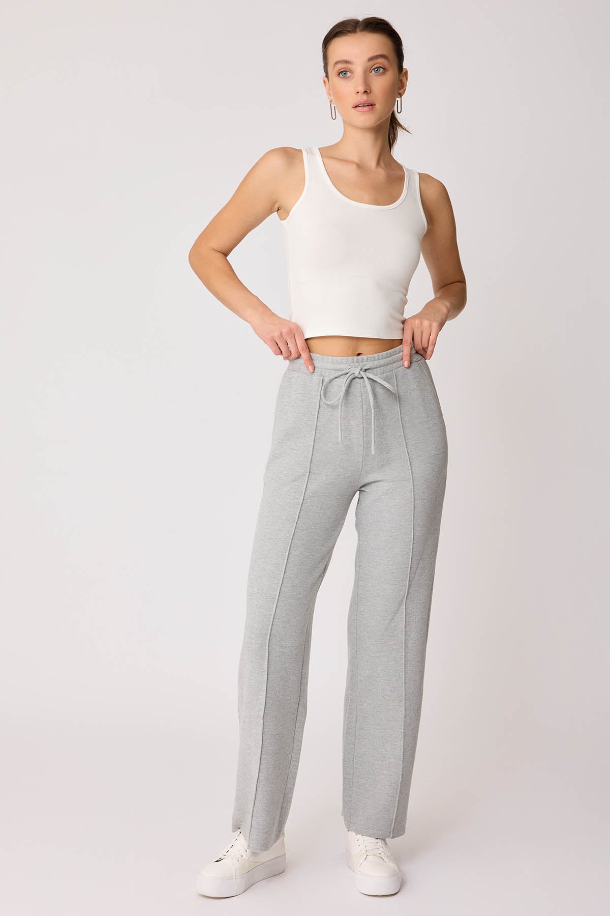 FRONT-STITCHED LOOSE TRACKSUIT TROUSERS