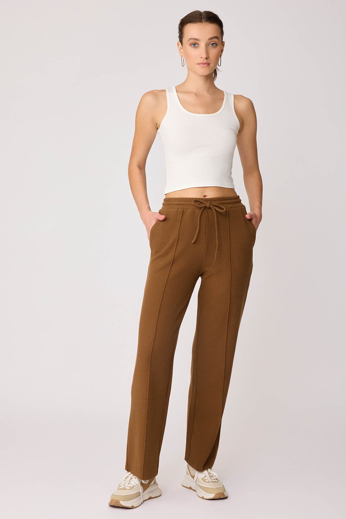 FRONT-STITCHED LOOSE TRACKSUIT TROUSERS