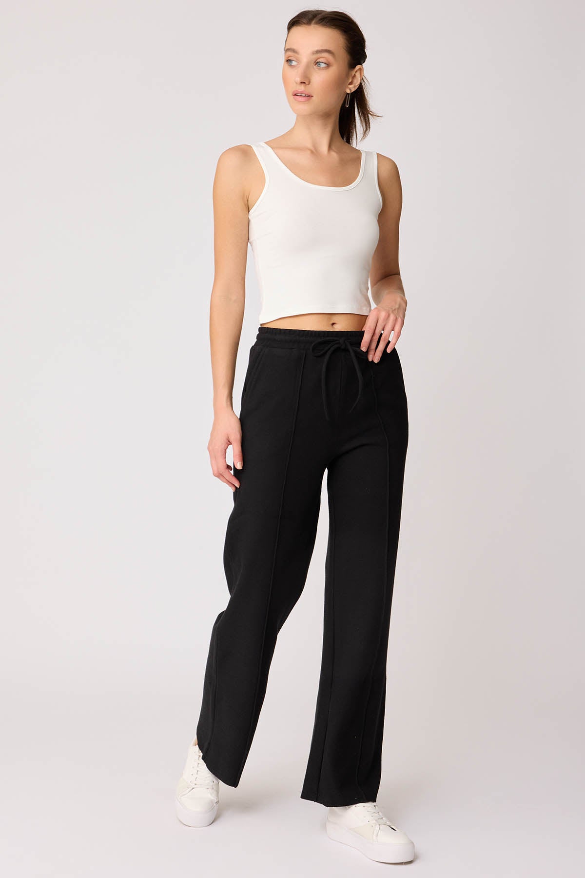 FRONT-STITCHED LOOSE TRACKSUIT TROUSERS