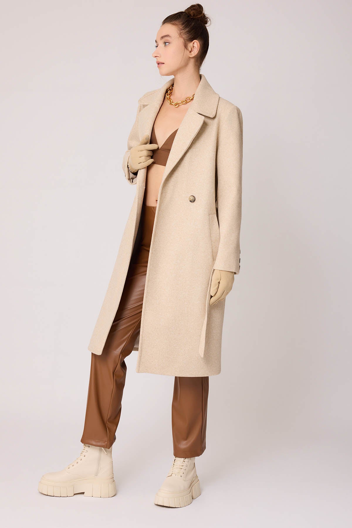 LONG JACKET WITH FRONT BUTTONS
