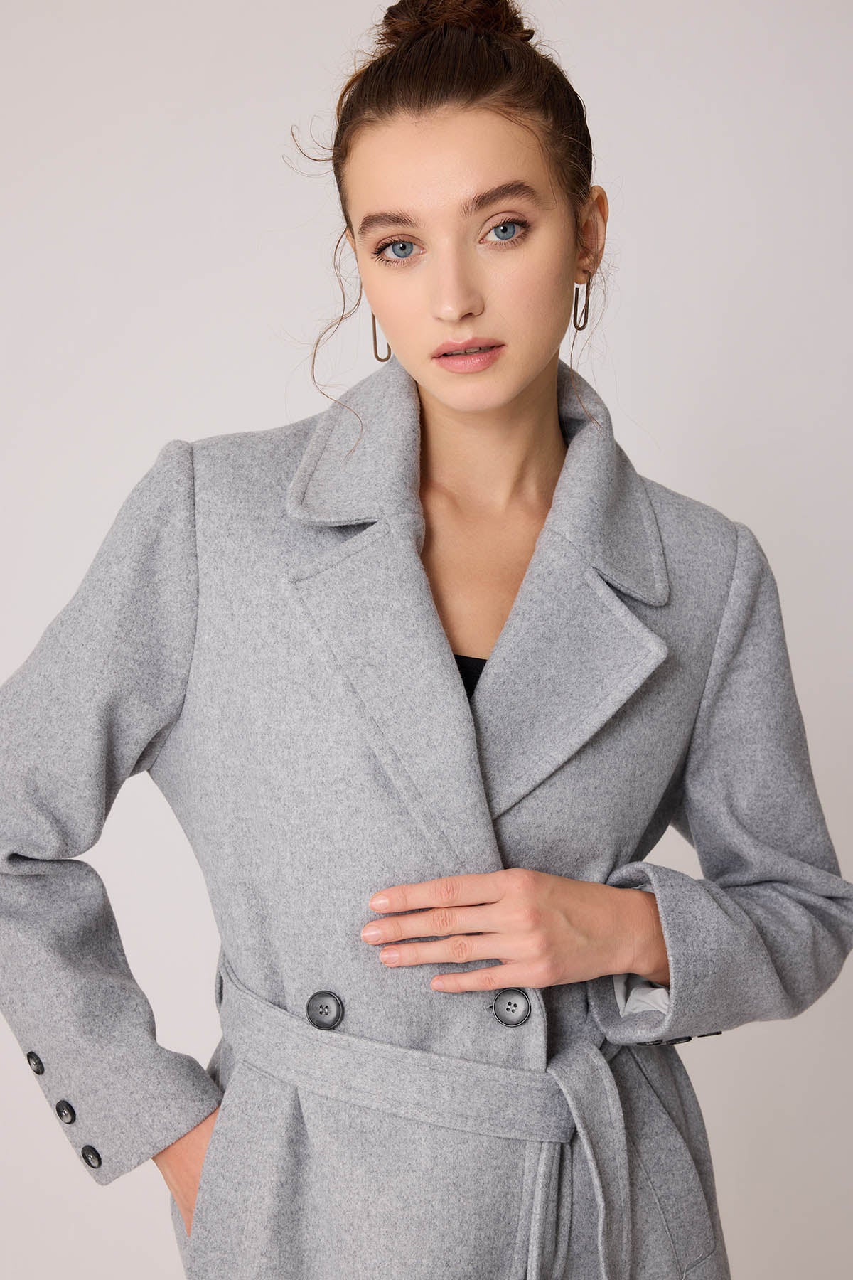 LONG JACKET WITH FRONT BUTTONS