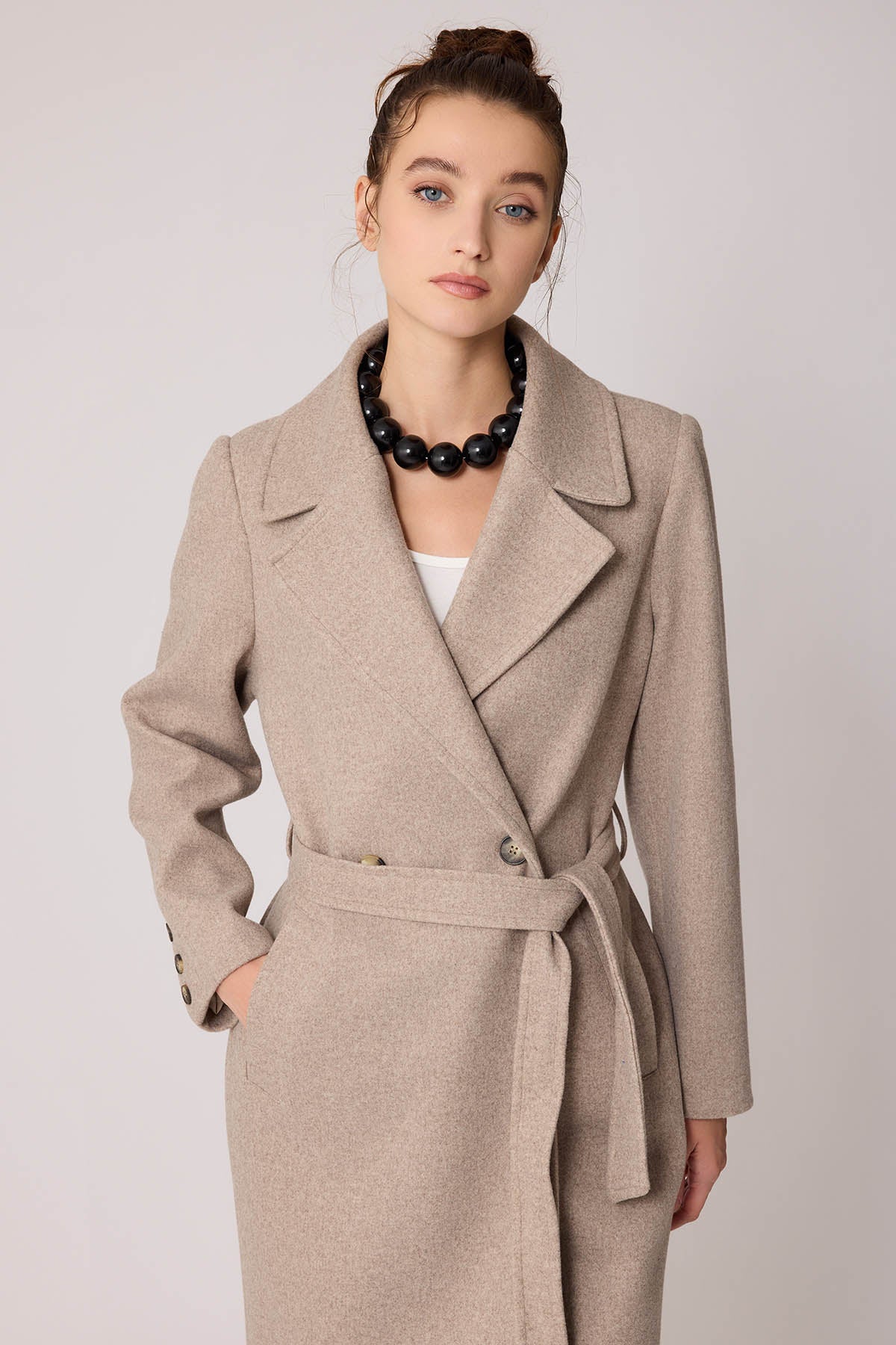 LONG JACKET WITH FRONT BUTTONS