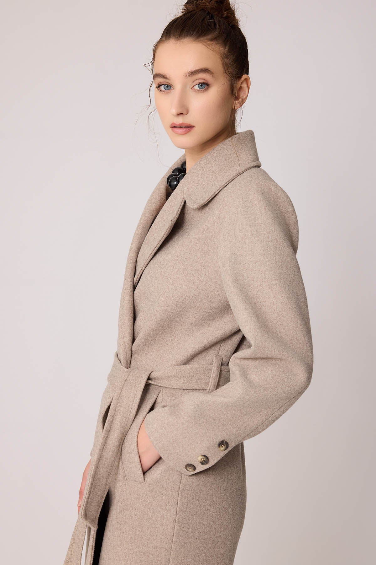 LONG JACKET WITH FRONT BUTTONS