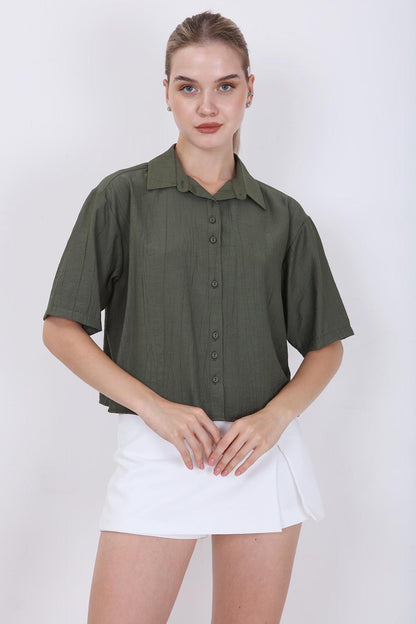 FRONT BUTTON SHORT SLEEVE SHIRT