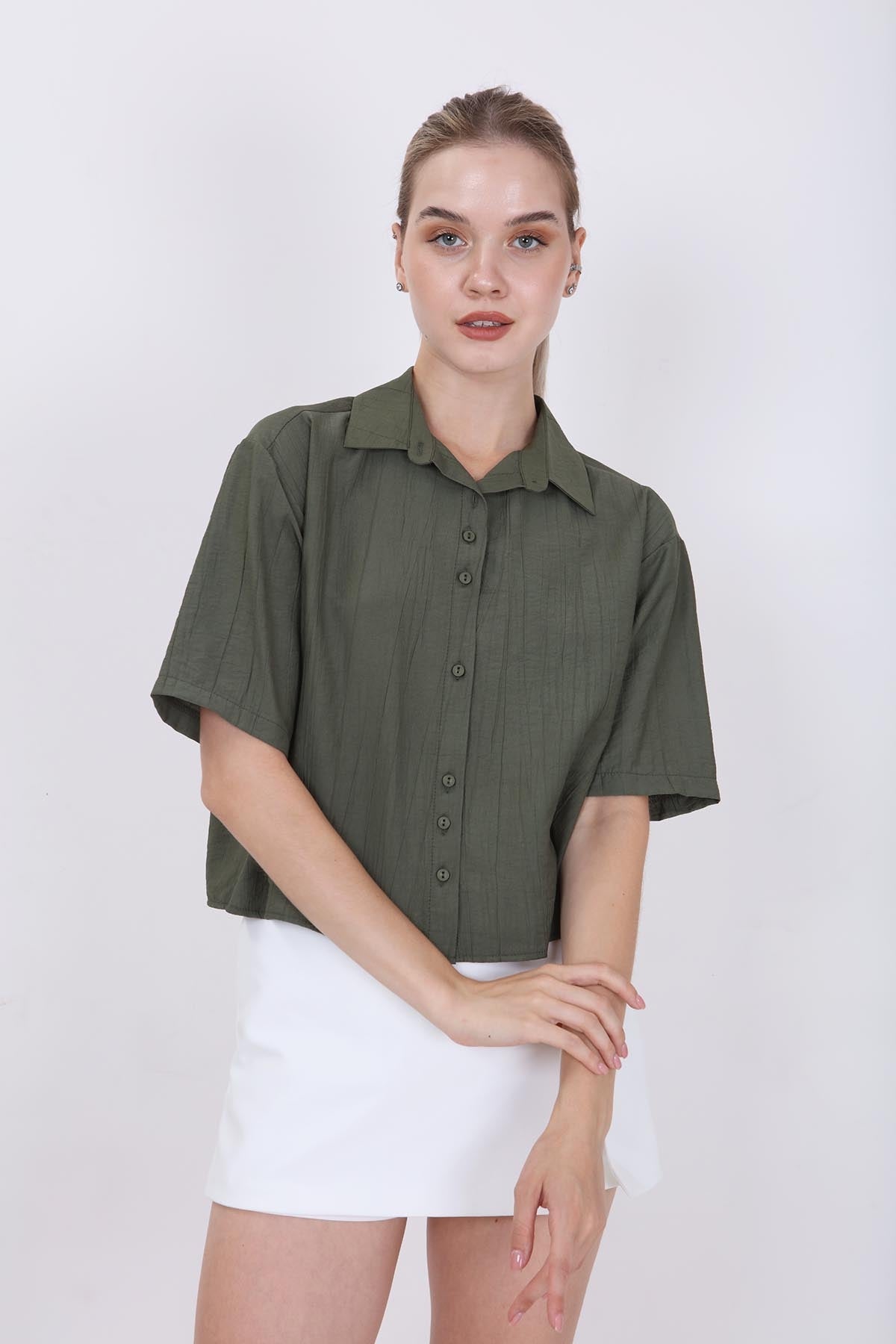 FRONT BUTTON SHORT SLEEVE SHIRT