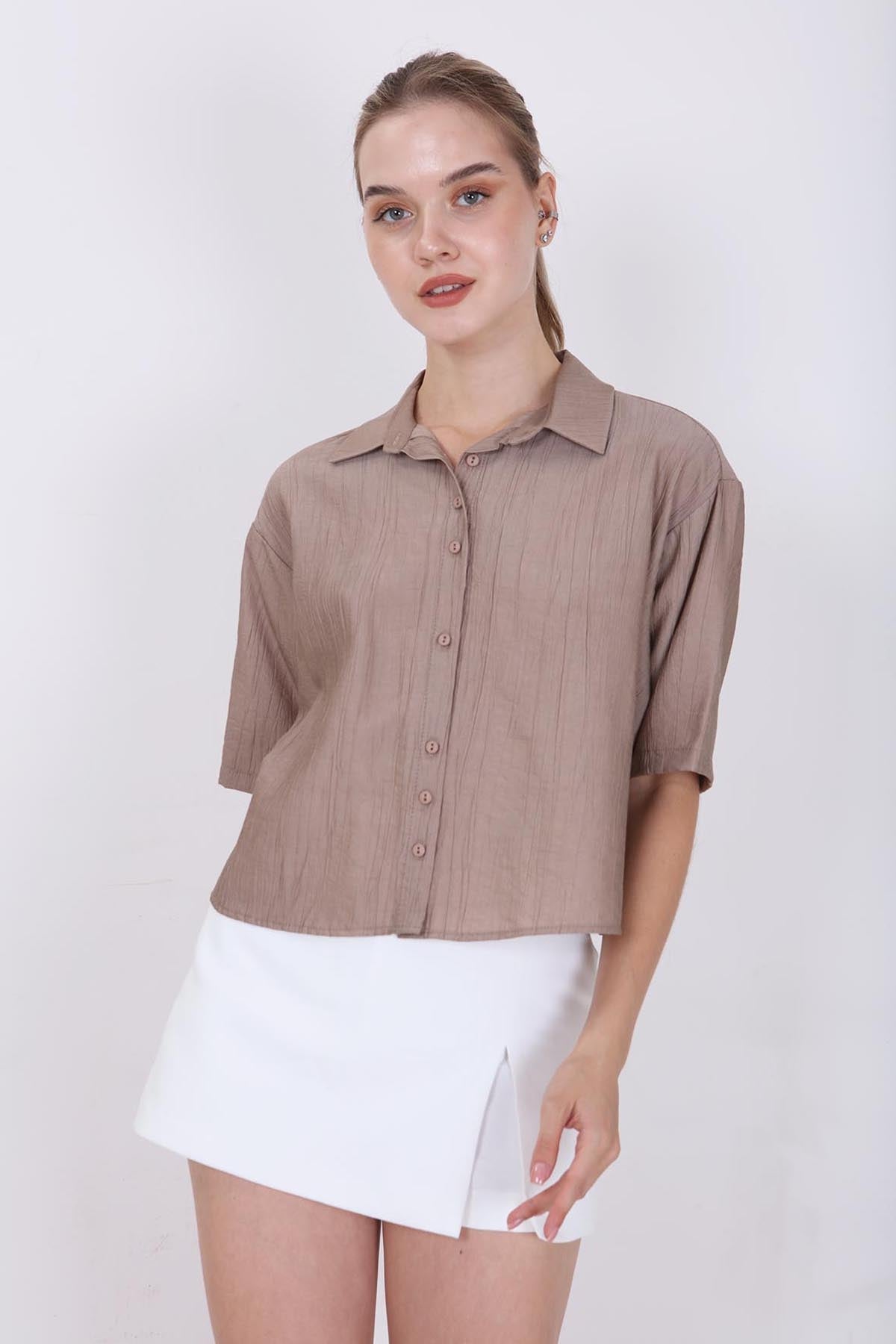 FRONT BUTTON SHORT SLEEVE SHIRT