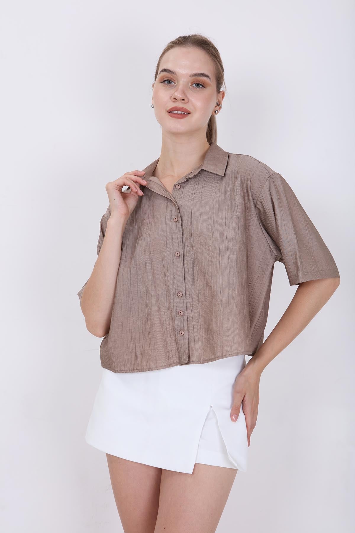 FRONT BUTTON SHORT SLEEVE SHIRT