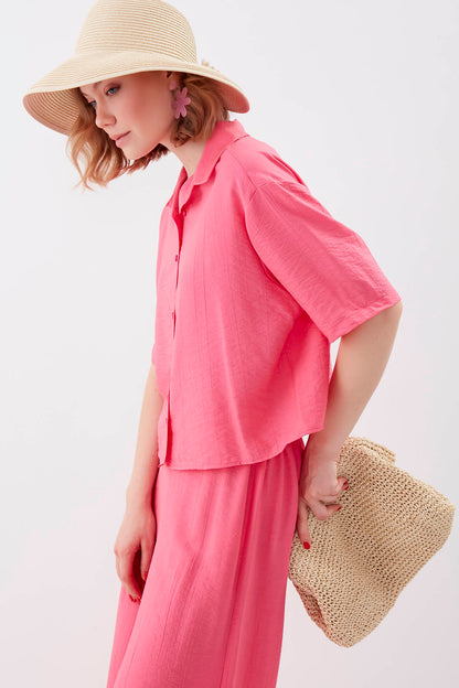 FRONT BUTTON SHORT SLEEVE SHIRT