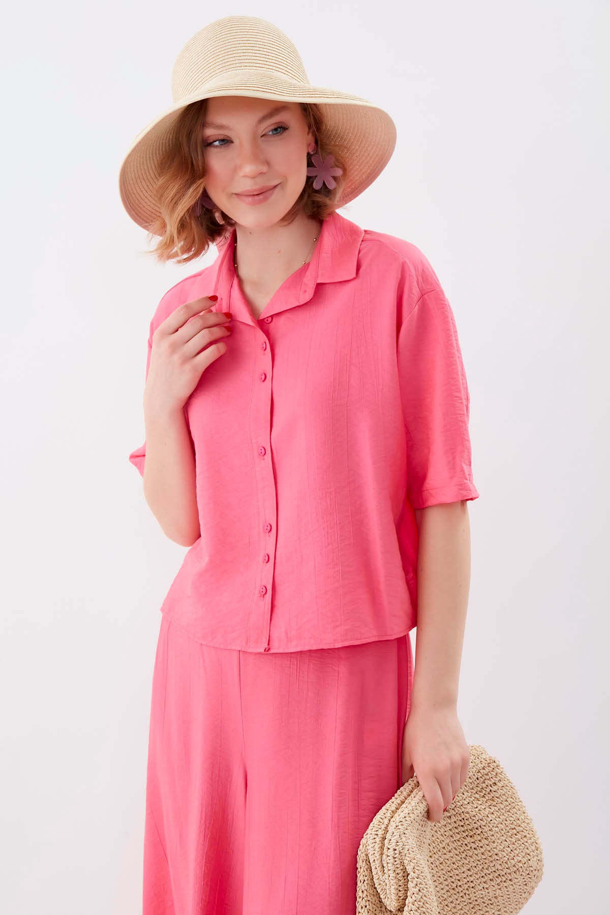 FRONT BUTTON SHORT SLEEVE SHIRT
