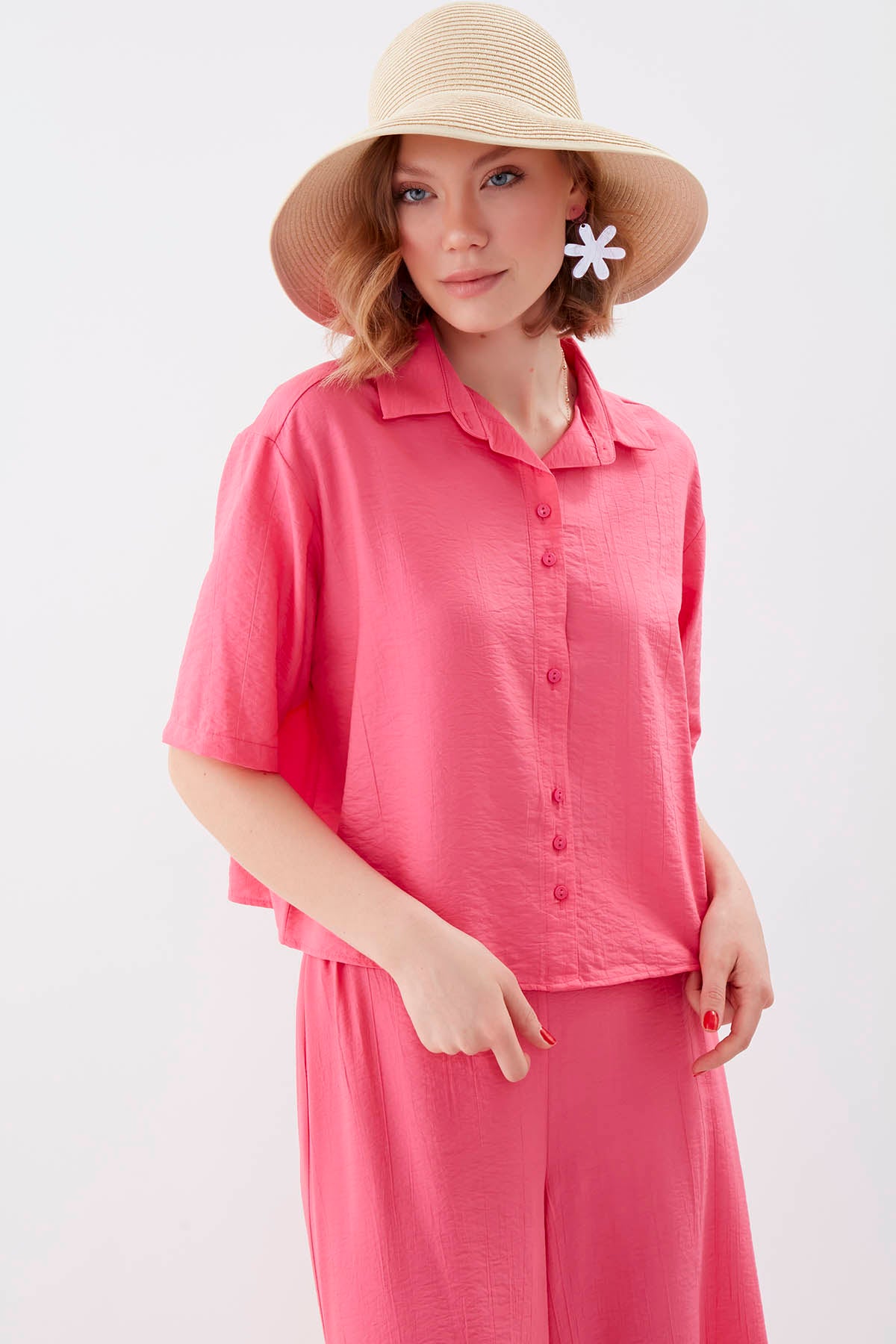 FRONT BUTTON SHORT SLEEVE SHIRT