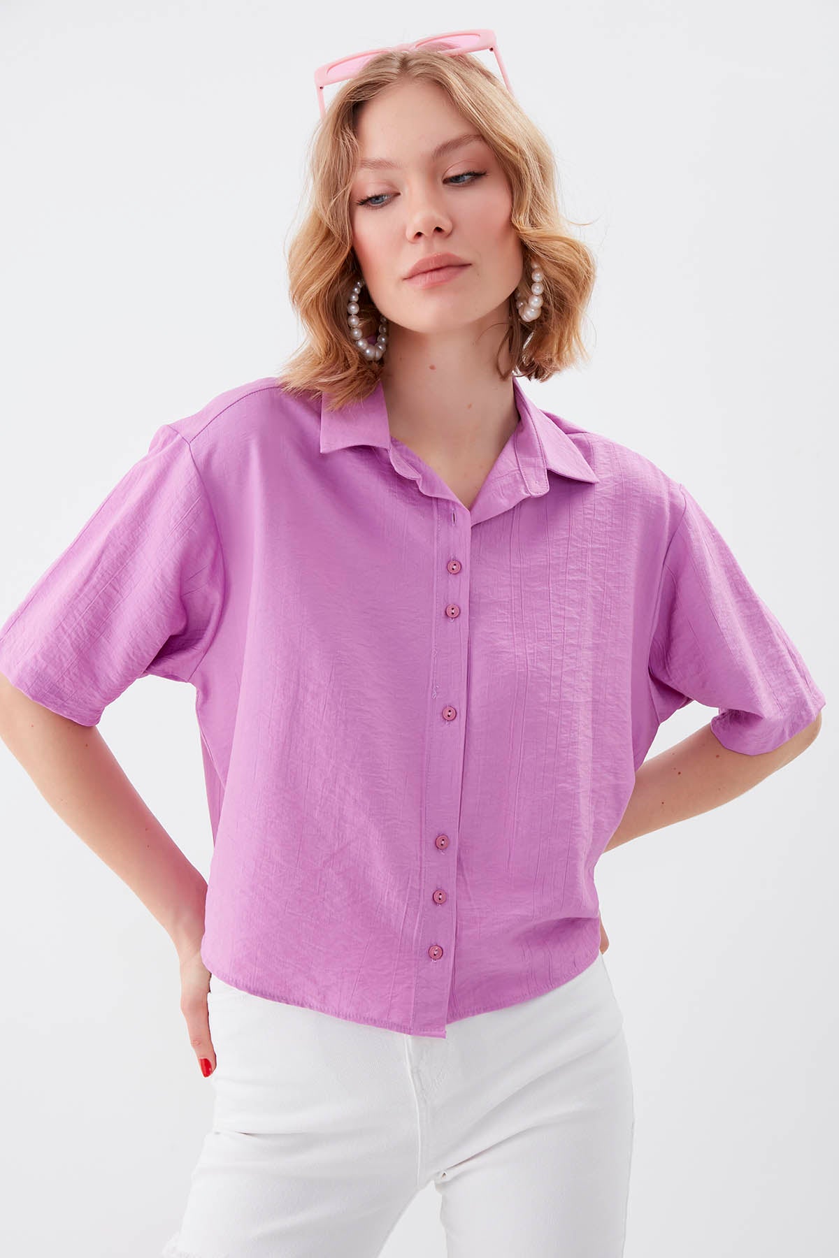 FRONT BUTTON SHORT SLEEVE SHIRT