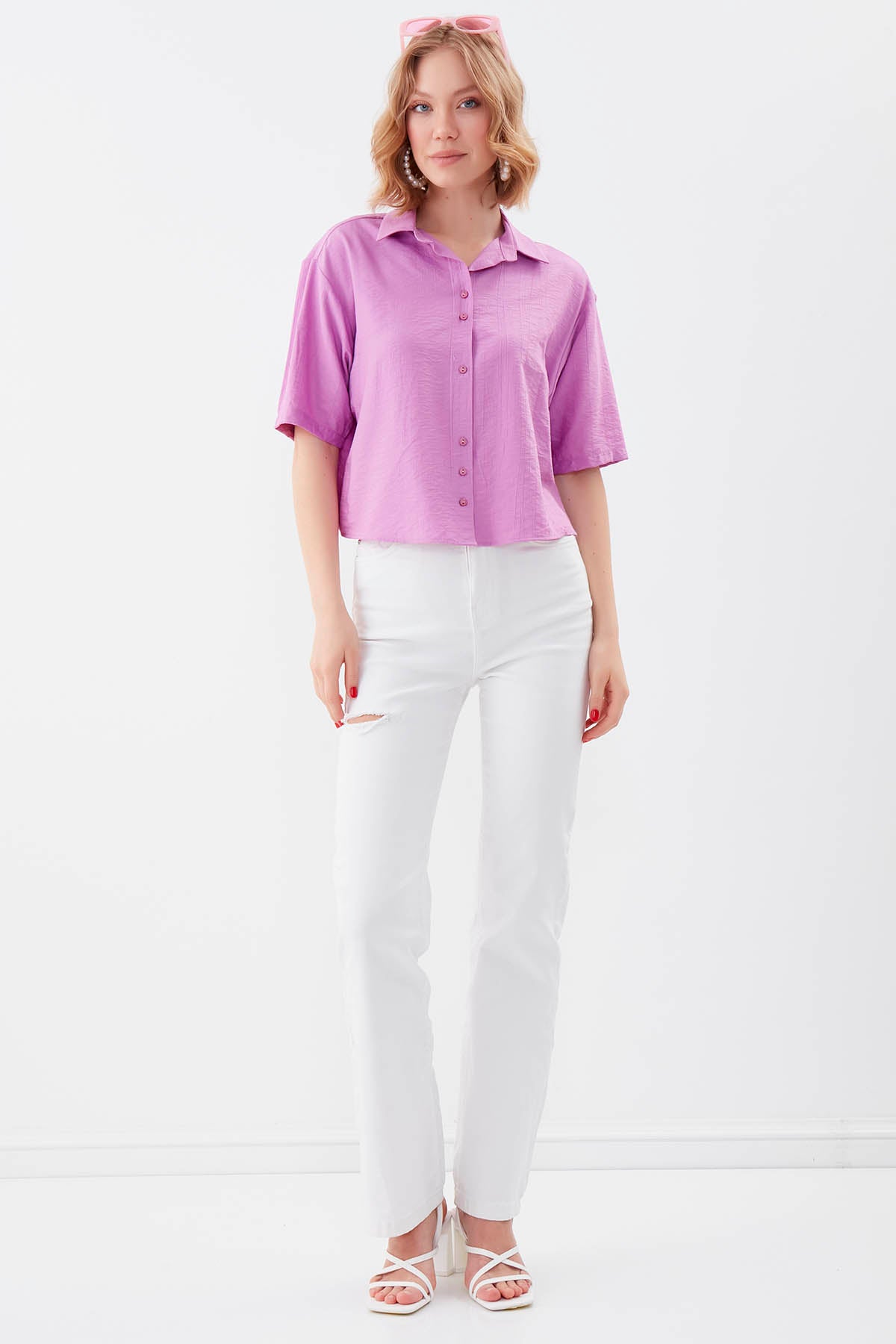 FRONT BUTTON SHORT SLEEVE SHIRT