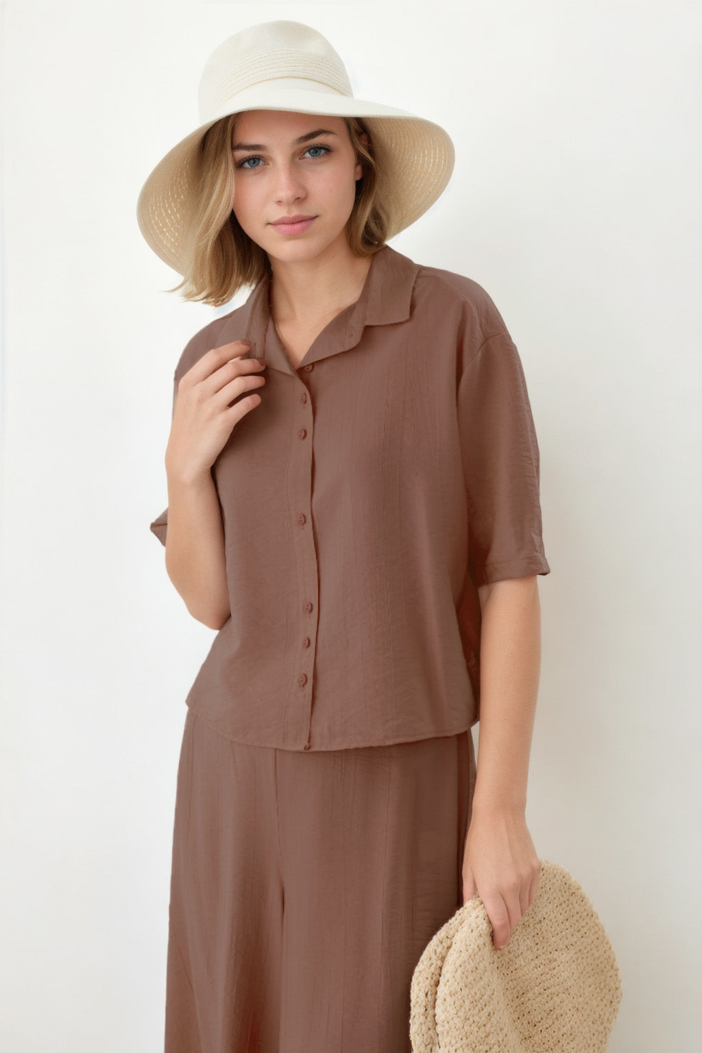 FRONT BUTTON SHORT SLEEVE SHIRT