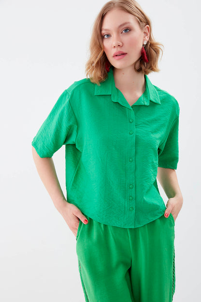 FRONT BUTTON SHORT SLEEVE SHIRT