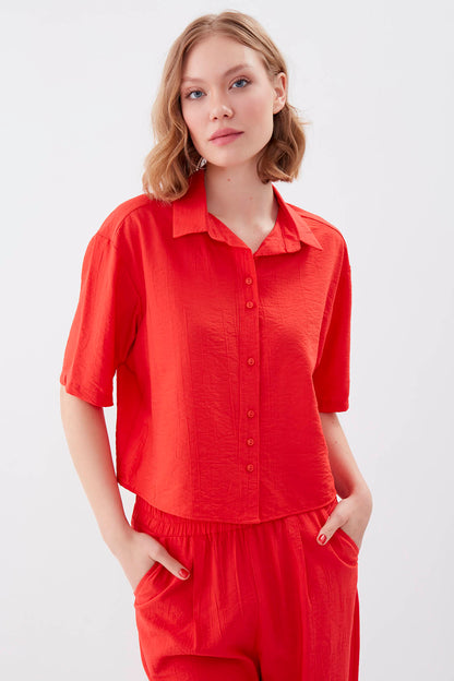 FRONT BUTTON SHORT SLEEVE SHIRT