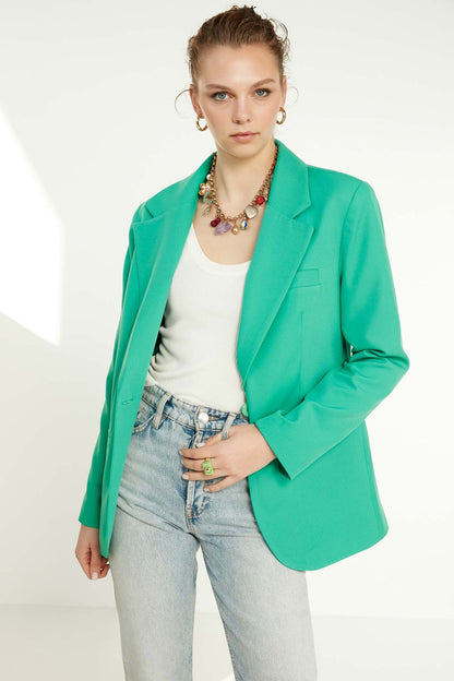 ONE BUTTON UP FRONT BLAZER JACKET