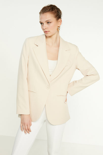 ONE BUTTON UP FRONT BLAZER JACKET