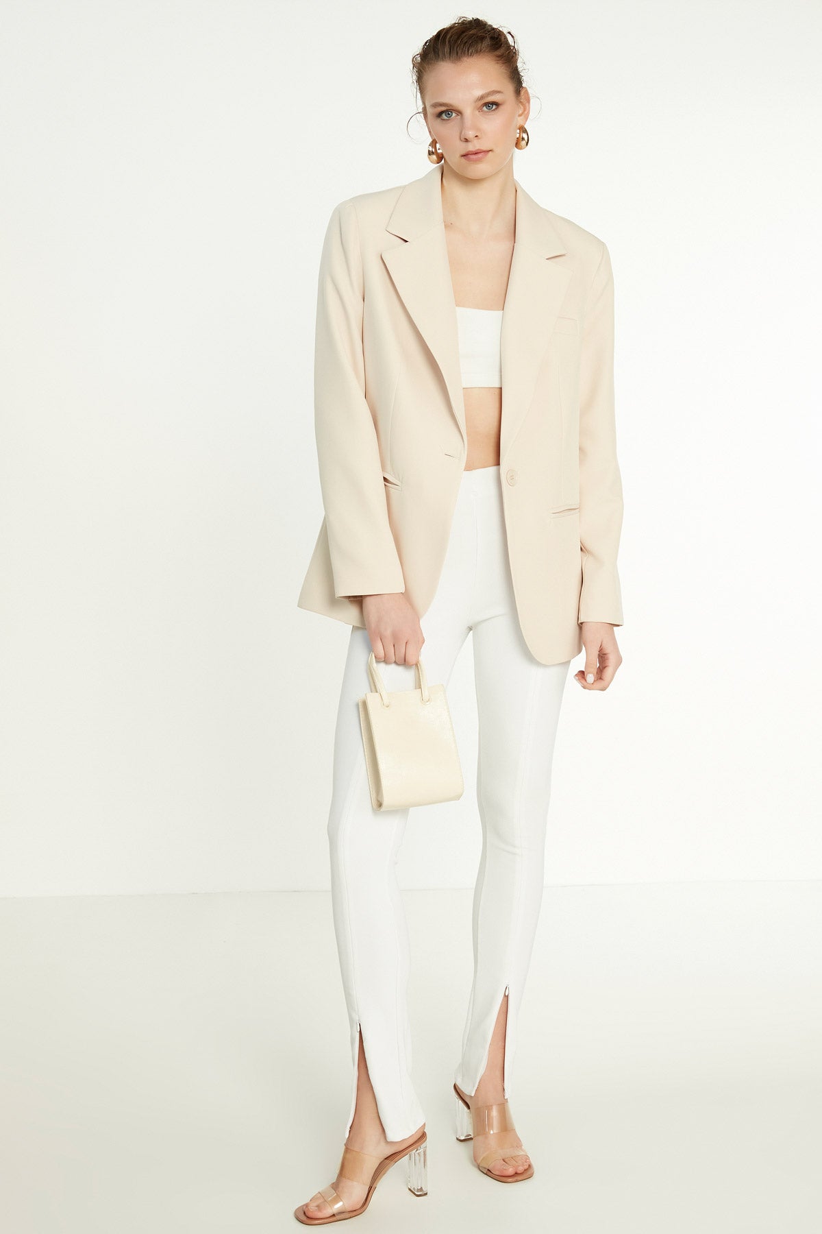 ONE BUTTON UP FRONT BLAZER JACKET