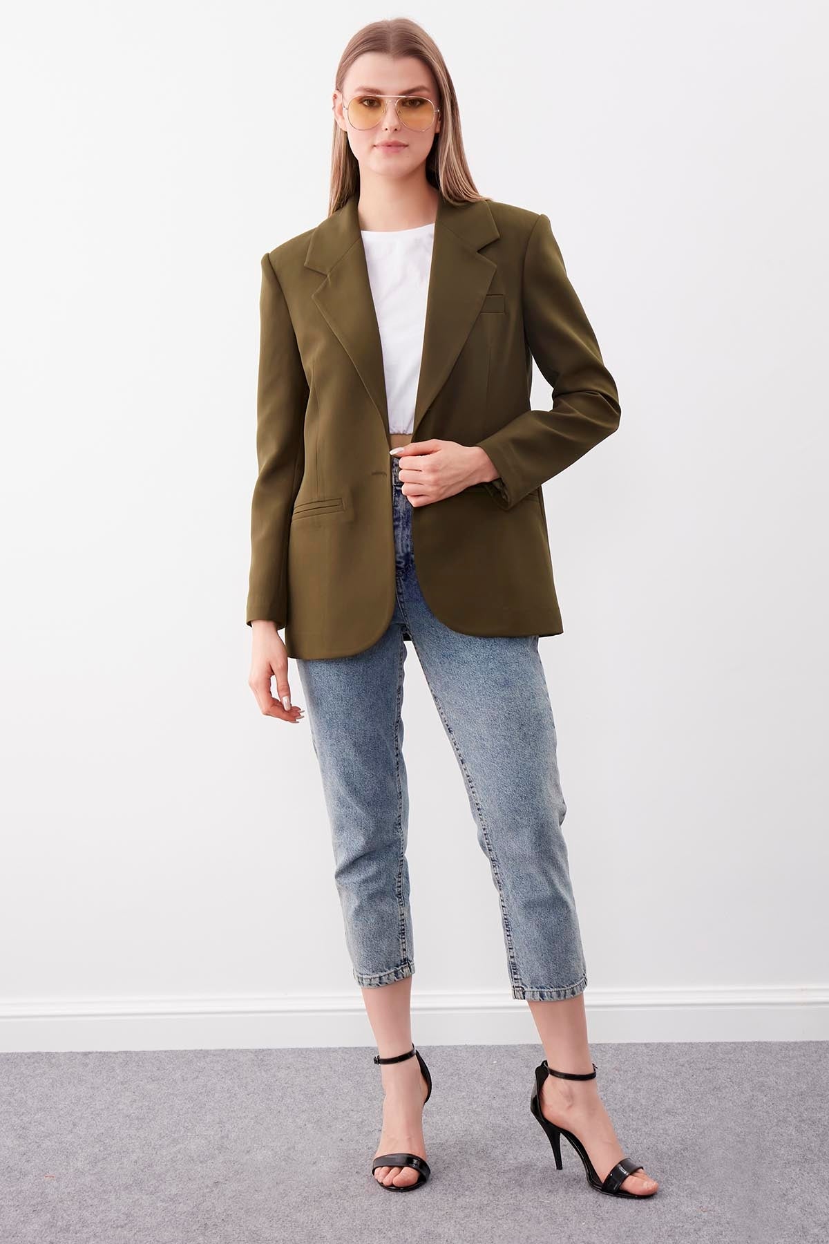 ONE BUTTON UP FRONT BLAZER JACKET