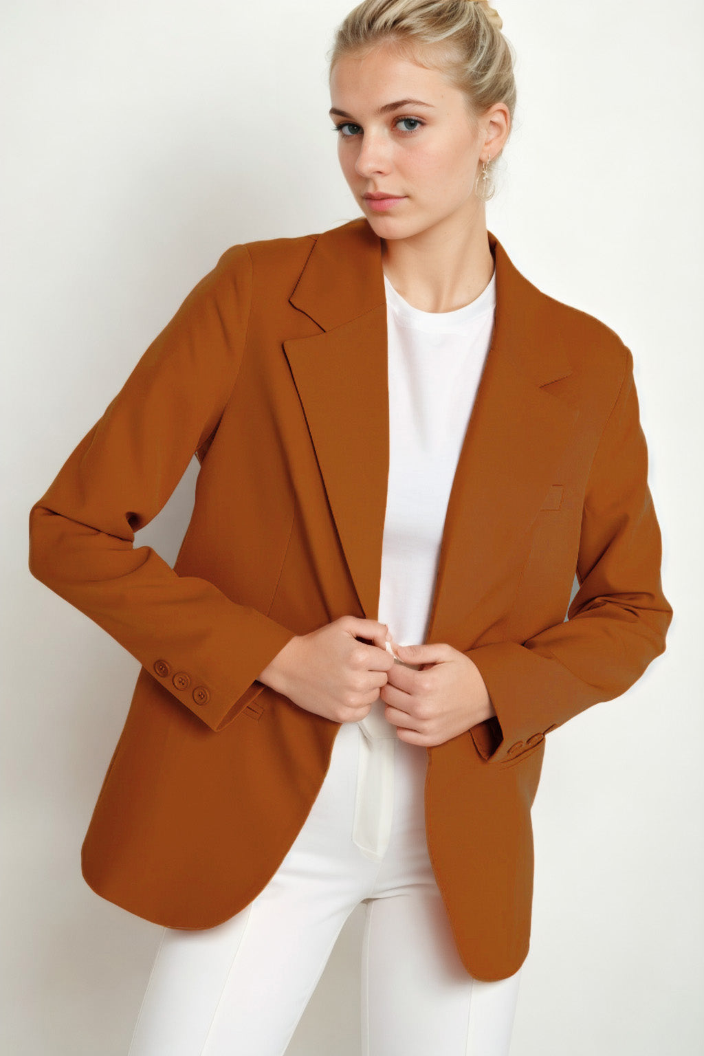 ONE BUTTON UP FRONT BLAZER JACKET