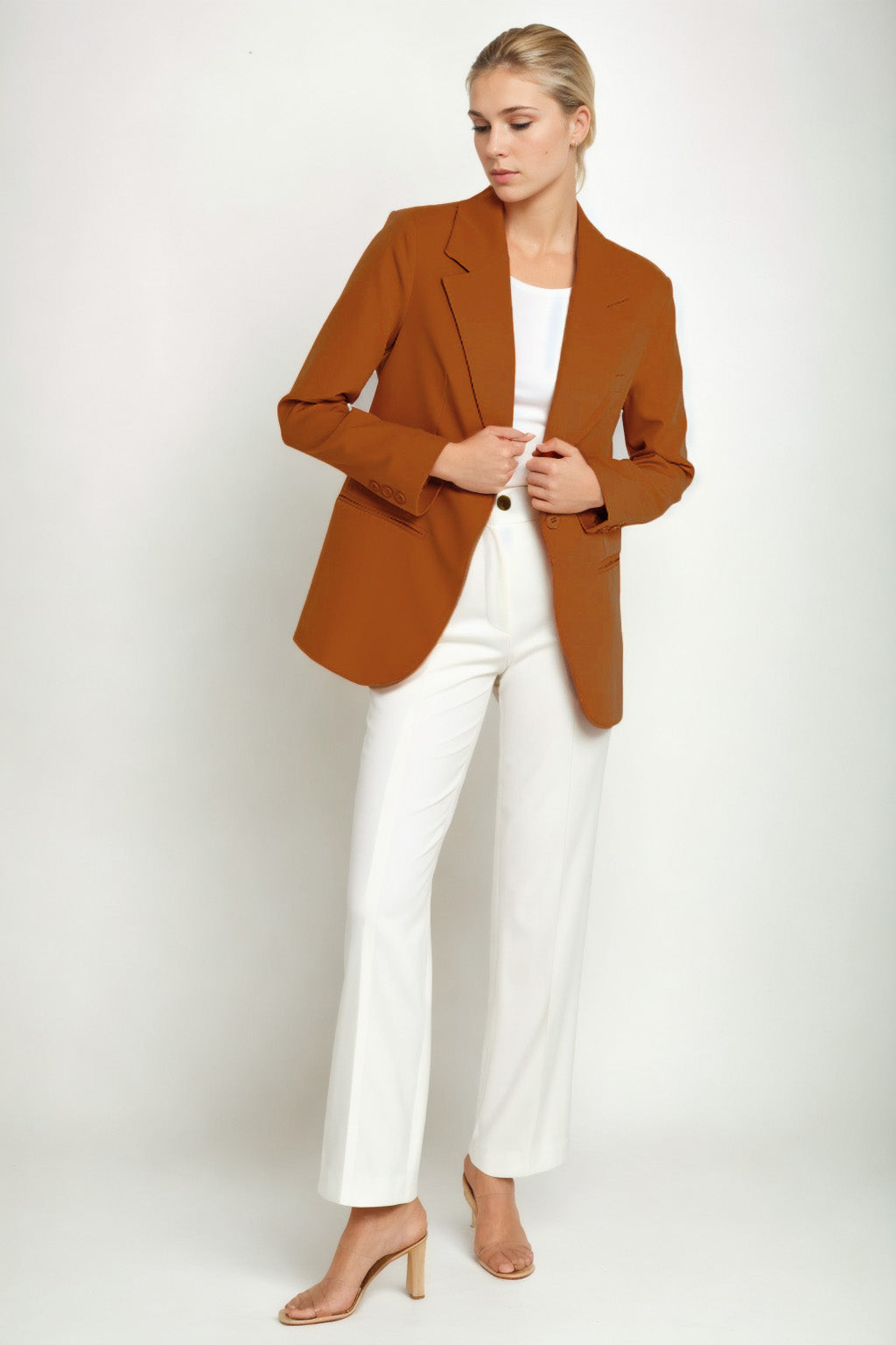 ONE BUTTON UP FRONT BLAZER JACKET
