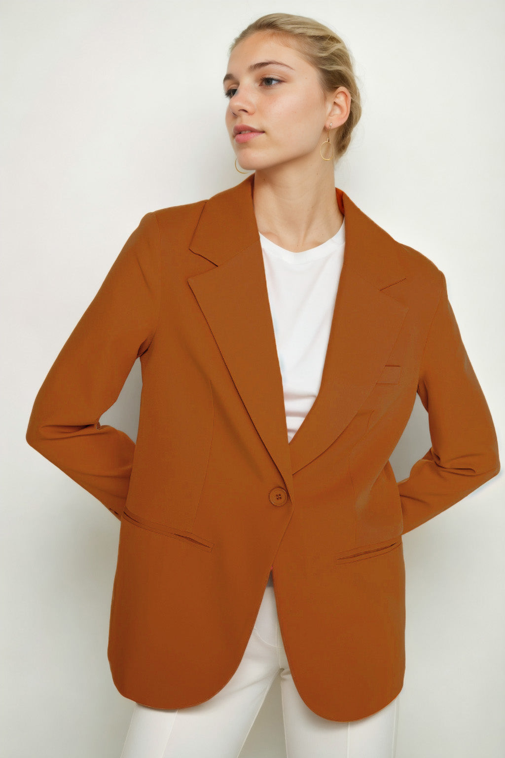 ONE BUTTON UP FRONT BLAZER JACKET