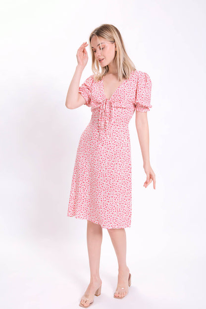 CURVED FRONT FLOWER DRESS