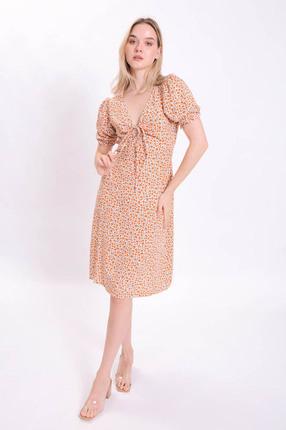CURVED FRONT FLOWER DRESS