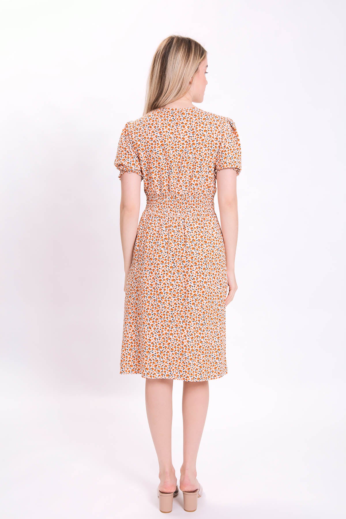 CURVED FRONT FLOWER DRESS