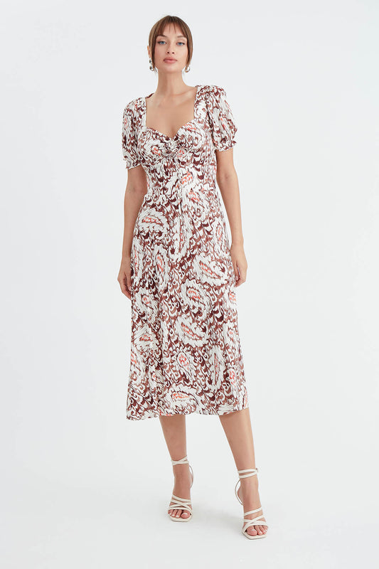 DRESS WITH CURVED FRONT