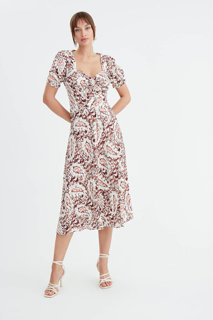 DRESS WITH CURVED FRONT