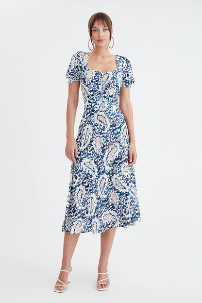DRESS WITH CURVED FRONT