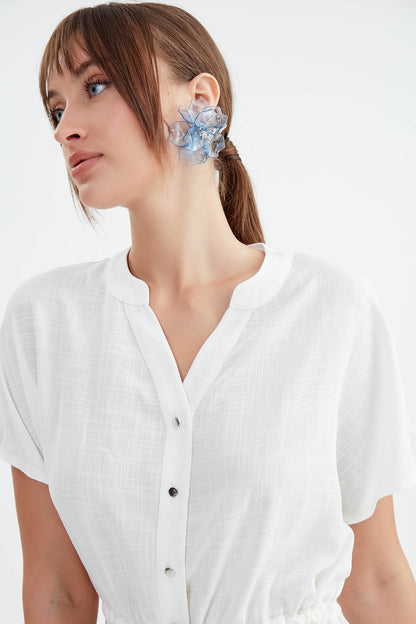 VISCOSE LINEN BLOUSE WITH THE BENT
