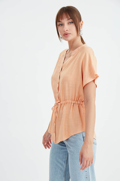 VISCOSE LINEN BLOUSE WITH THE BENT