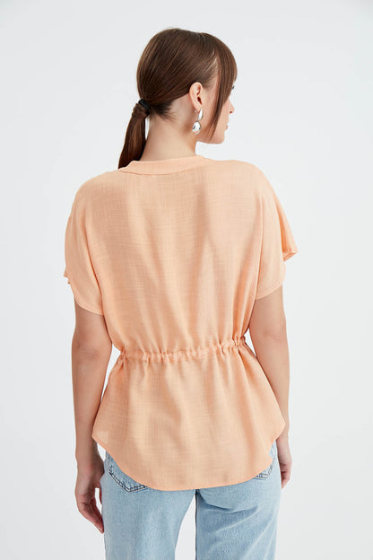 VISCOSE LINEN BLOUSE WITH THE BENT