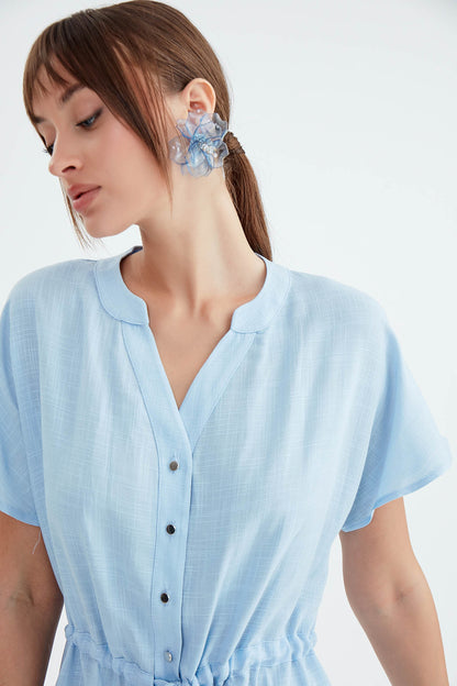 VISCOSE LINEN BLOUSE WITH THE BENT