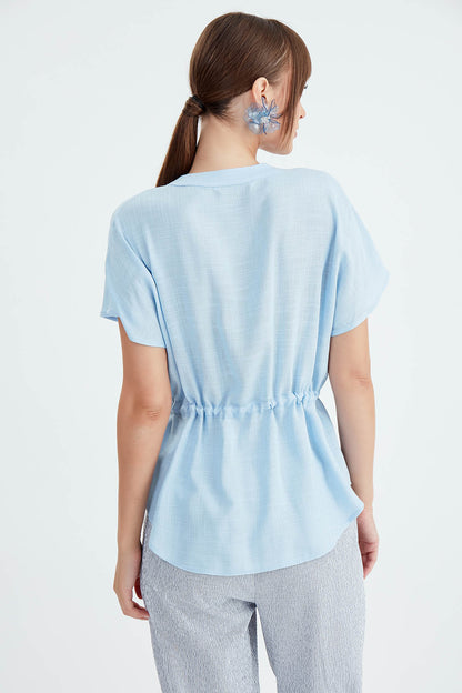 VISCOSE LINEN BLOUSE WITH THE BENT