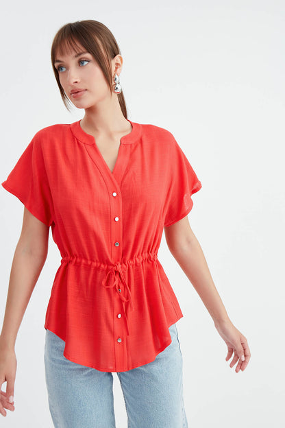 VISCOSE LINEN BLOUSE WITH THE BENT