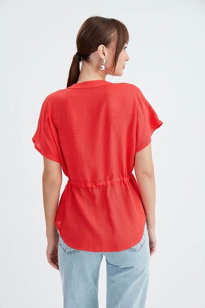 VISCOSE LINEN BLOUSE WITH THE BENT