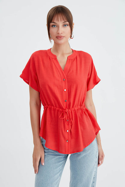 VISCOSE LINEN BLOUSE WITH THE BENT