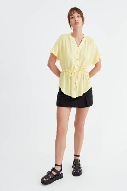VISCOSE LINEN BLOUSE WITH THE BENT