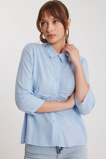THE VISCOSE LINEN SHIRT WITH THE BENT