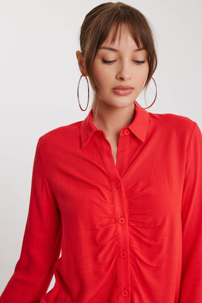 THE VISCOSE LINEN SHIRT WITH THE BENT