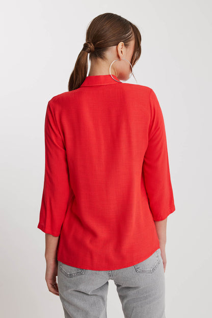 THE VISCOSE LINEN SHIRT WITH THE BENT