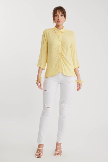 THE VISCOSE LINEN SHIRT WITH THE BENT